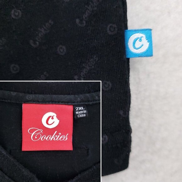 Cookies Berner Presidio Shirt All Over Pattern Striped Piping Men's 2XL - Picture 7 of 12